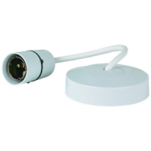 Wickes Ceiling Pendant & Rose with 6in Cable - White &pound;1.35
