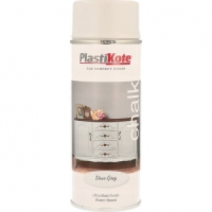 Plastikote Chalk Finish Spray Paint - Dove Grey 400ml £7.50