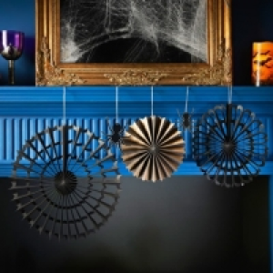Halloween Fan Decoration Set - Spiders
