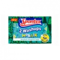 Asda Spontex 2 Washups Mosaik Sponge Scourers