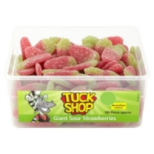 Tuck Shop Giant Sour Strawberries Tub of 120