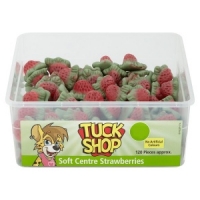 Makro  Tuck Shop Soft Centre Strawberries Tub of 120