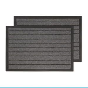 Aldi  Grey Stripe Twin Pack Utility Mats