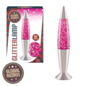 Global Gizmos 16 Inch Pink Glitter Lamp £7.99