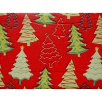 QDStores  Festive Table Cloth Flannel Backed 70 Inch Diameter Red Trees