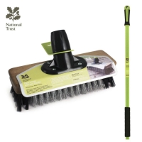 QDStores  National Trust Garden 9 Inch Wire Broom & PVC Patio Brush & Hand
