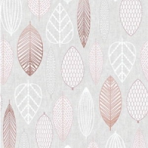 Superfresco Easy Scandi Leaf Wallpaper Pink - 10m £16.00