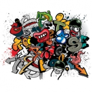 ohpopsi Spray Paint Graffiti Wall Mural - L 3m (W) x 2.4m (H £60.00