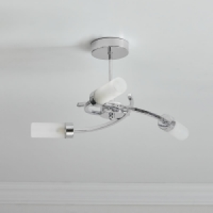 Wilko 3 Arm Chrome Swirl Ceiling Light with Frosted Glass Sh £25.00