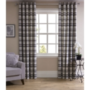 Wilko Grey Printed Check Curtains 167 Wx 183cm D £22.00