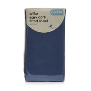 Wilko Easy Care Denim Blue Double Fitted Sheet £5.25