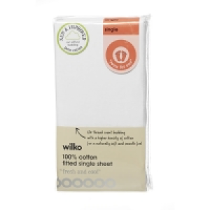 Wilko 100% Cotton White Single Fitted Sheet £6.00