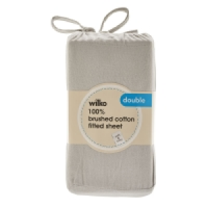 Wilko 100% Brushed Cotton Silver Double Fitted Sheet £6.00