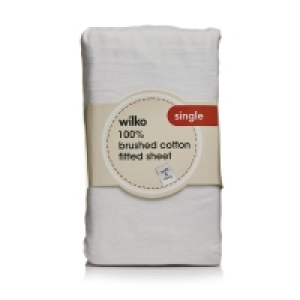 Wilko 100% Brushed Cotton White Single Fitted Sheet £5.25