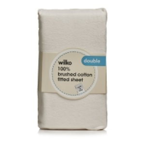 Wilko Brushed Cotton Cream Double Fitted Sheet £6.00