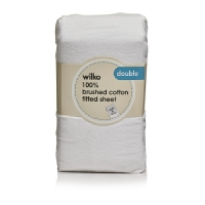 Wilko Brushed Cotton White Double Fitted Sheet £6.00