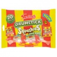 Asda Swizzels Drumstick Squashies Mini Bags Raspberry & Milk Flavour 20 Pa