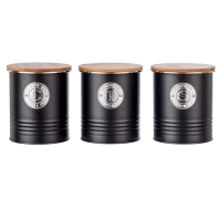 RobertDyas  Essentials Storage Canisters With Bamboo Lid - Set Of 3