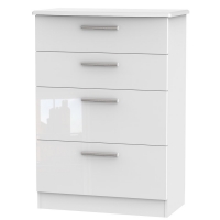 RobertDyas  Fourisse Ready Assembled 4-Drawer Deep Chest of Drawers - Wh