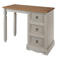 RobertDyas  Halea 3-Drawer Pine Dressing Table - Grey