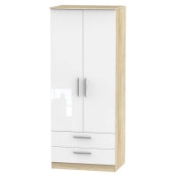 RobertDyas  Goodland Ready Assembled 2-Door Wardrobe with Drawers - Whit