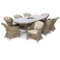 RobertDyas  Maze Rattan Winchester 8-Seater Oval Outdoor Dining Set with