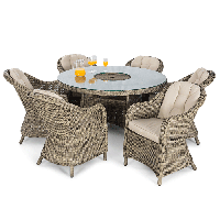 RobertDyas  Maze Rattan Winchester 6-Seater Round Rattan Dining Set with
