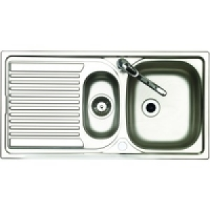 Wickes 1 1/2 Bowl Reversible Kitchen Sink With Tap Stainless
