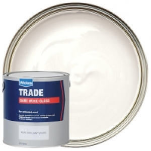 Wickes Bare Wood Gloss Paint - Pure Brilliant White 2.5L £21.00