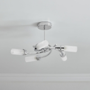 Wilko 5 Arm Chrome Swirl Ceiling Light with Frosted Glass Sh £35.00