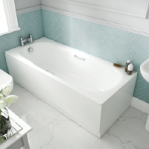 Wickes Avaris Enamel Coated Steel Straight Bath - 1700 x 700 £179.00