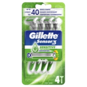 Gillette Sensor 3 Sensitive Disposable Mens Razor 4 pack £2.50