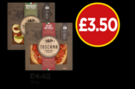 Toscana Margherita with Pesto Pizza, Salami & Chilli Pizza £3.50