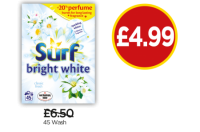 Budgens  Surf Bright White Washing Powder