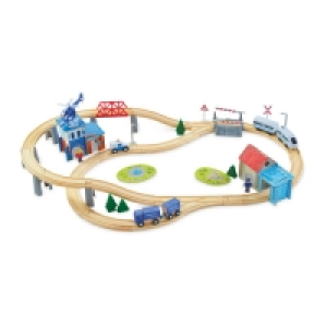 Little Town Wooden Railway Set