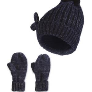 Aldi  Kids Navy Hat & Gloves