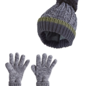 Kids Grey Hat & Gloves
