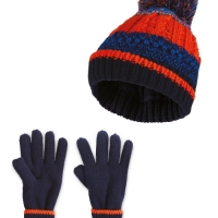 Aldi  Kids Orange Hat & Gloves