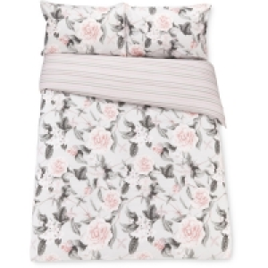 Aldi  Rose Stripe Superking Duvet Set