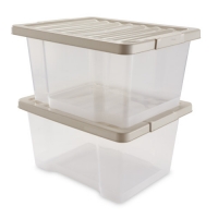 Aldi  Grey 20L Storage Box 2 Pack