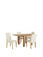LittleWoods  Square To Rectangle 80- 160 cm Extending Table + 4 Lucca Cha