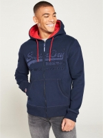 LittleWoods  Superdry Downhill Racer Zipped Hoodie - Navy