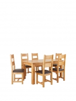 LittleWoods  Oakland 170cm Solid Wood Dining Table + 6 Oakland Chairs