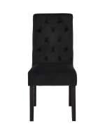 LittleWoods  Pair Of Velvet Scroll Back Dining Chairs - Black