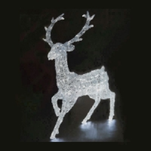 240 LED White Outdoor Animated Acrylic Reindeer Mains 125cm £71.99