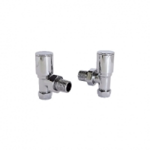 Wickes Contemporary Chrome Round Angled Radiator Valves - 15 &pound;42.00