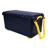 Wickes  Really Useful Black Large Plastic Wheeled Trunk - 160L