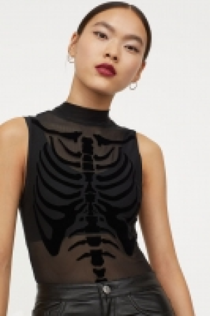  Flock-print mesh body £6.00