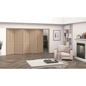 Jeld-Wen Cobham Oak 4 Panel Internal Bi-Fold 5 Door Set - 20 £1,010.00