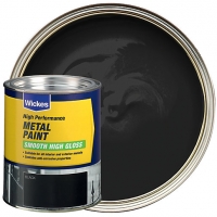 Wickes  Wickes Metal Paint - High Gloss Black 750ml